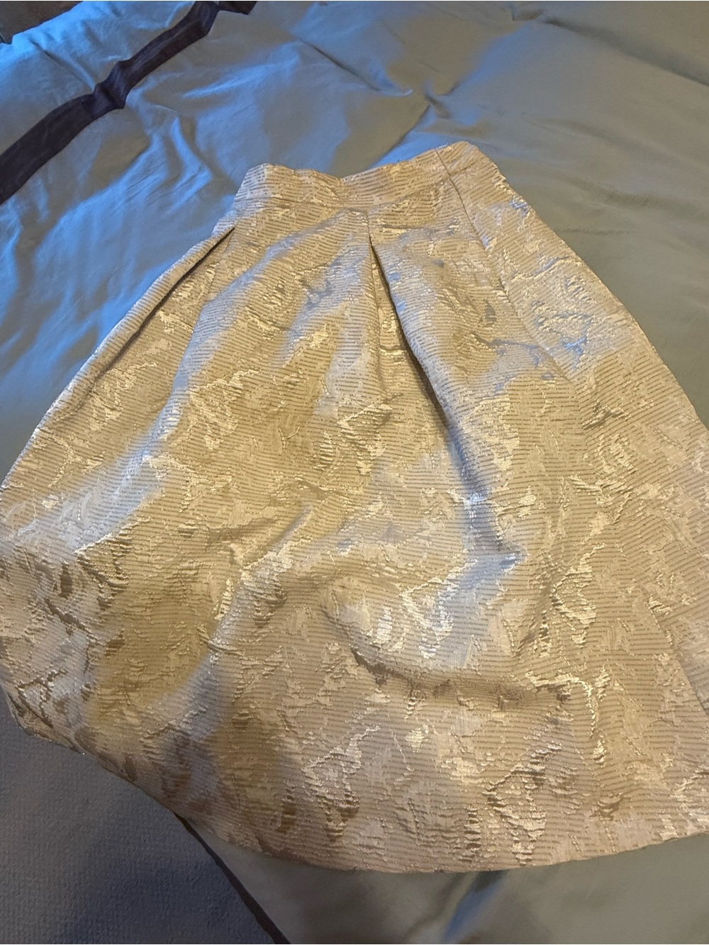 Astr Textured A-Line Skirt in Light Gold